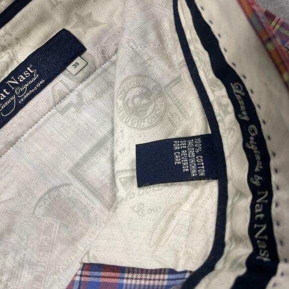 Nat Nast Shorts Mens 38 Cargo‎ Madras Plaid Pockets Preppy Golf Inseam 10" - Picture 8 of 10
